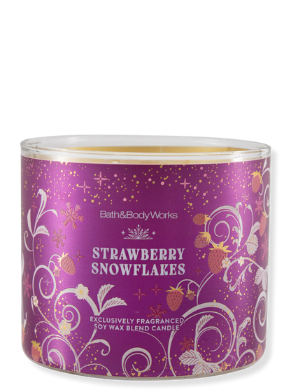 Strawberry Snowflackes - 3 wick Candle-Bath & Body Works