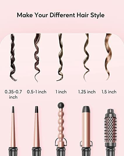 Wavytalk (5 In 1) Profesional Ceramic interchangeable Curling Wand Set