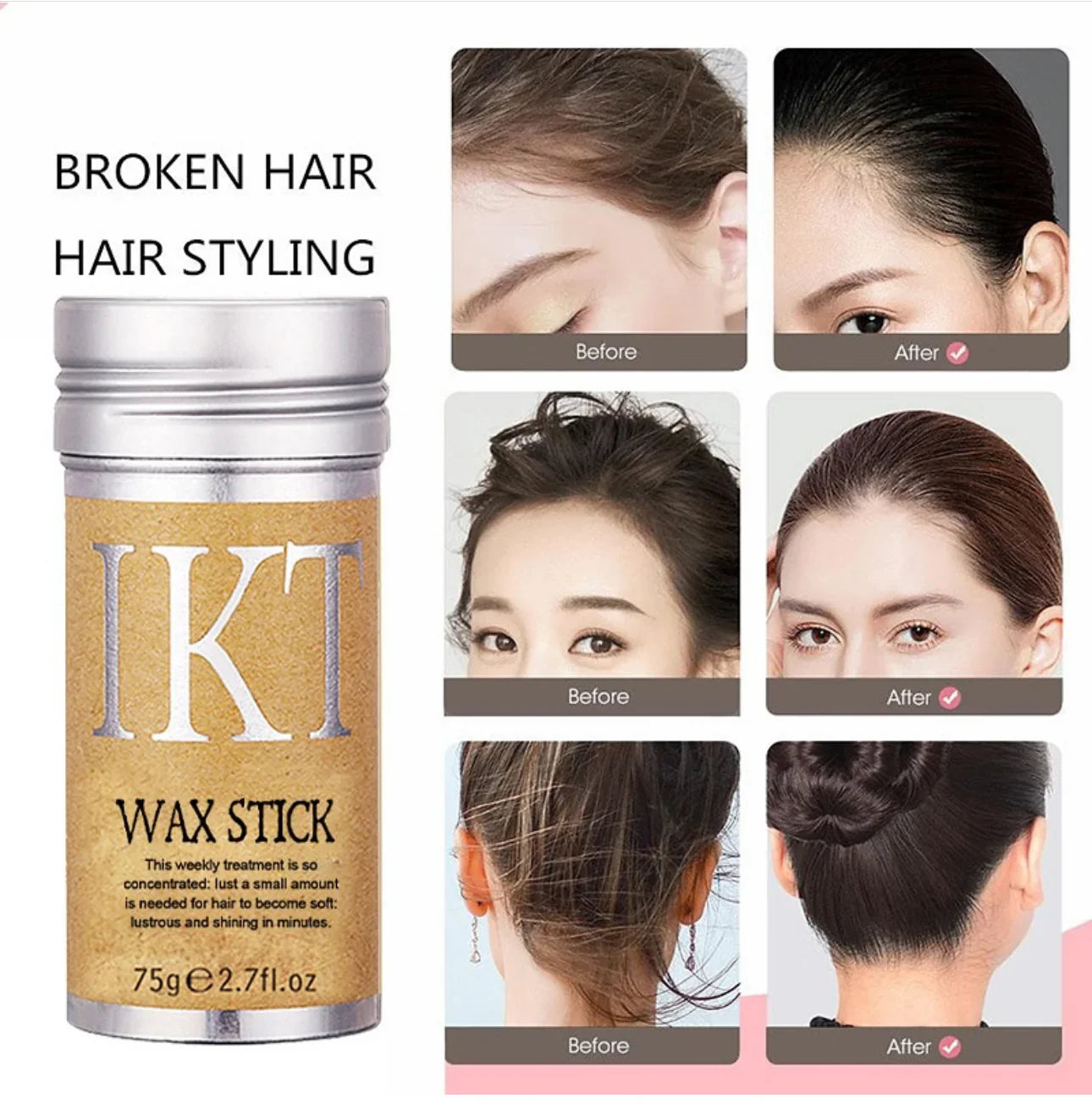 Wax Stick Cera Anti-Frizz para cabello - IKT