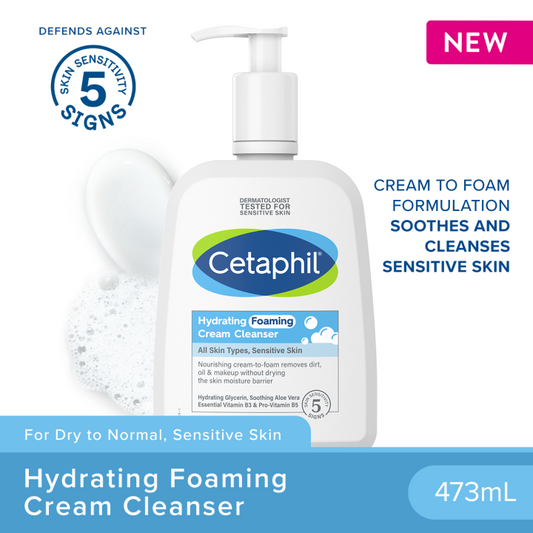 Hydrating Foaming Cream Cleanser-Dry To Normal,Sensitive Skin - Cetaphil