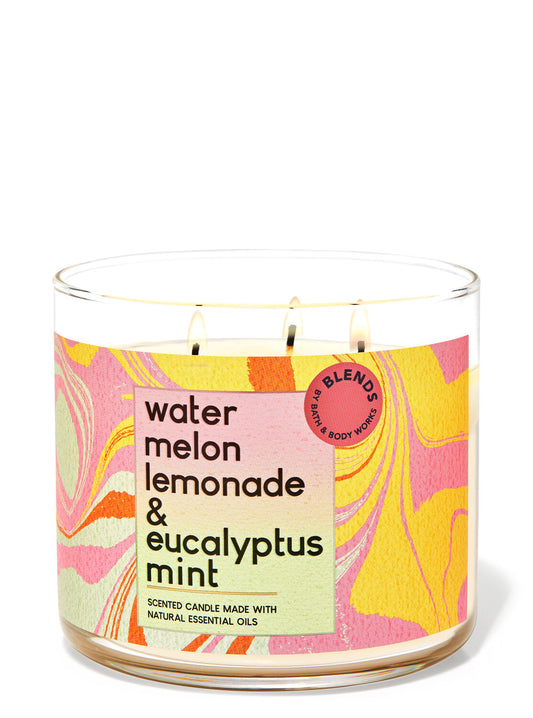 Watermelon lemonade & Eucalyptus Mint - 3 Wick candle - Bath & Body Works