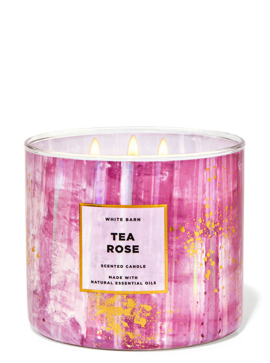 Tea Rose - 3 Wick candle- Bath & Body Works