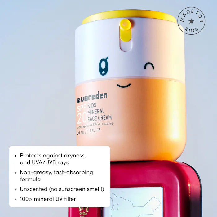 Spf Kids 20 Mineral Face Cream - Evereden