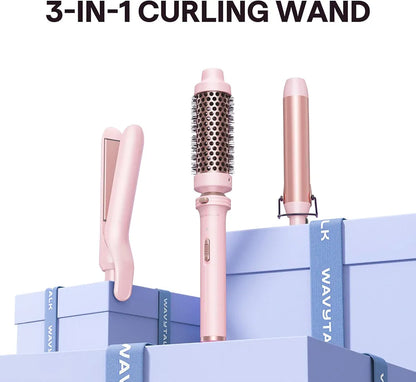 Multi Curl 3 in 1 Curling  Iron Set Pink - Wavytalk