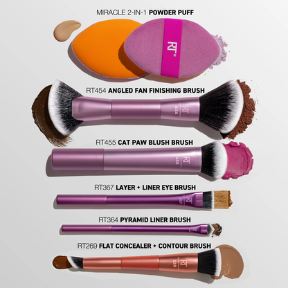 Big Blends Energy Brush+Dual-Sided Puff Set - Real Techniques