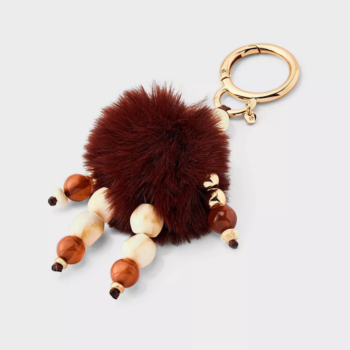Semi Precious Faux Fur Bag Charm - a new day