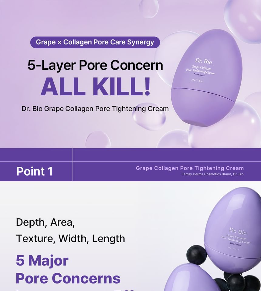 Grape Collagen Pore Tightening Cream - Dr. Bio