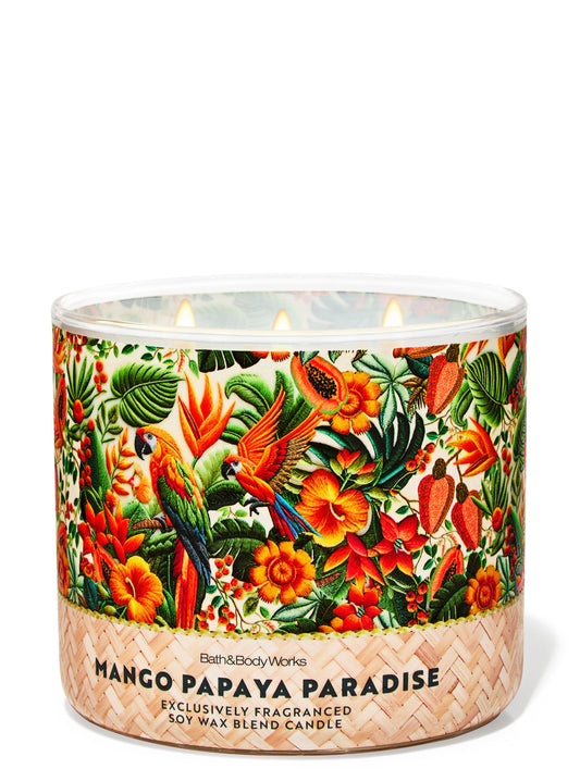 Mango Papaya Paradise 3 Wick Candle - Bath  & Body Works