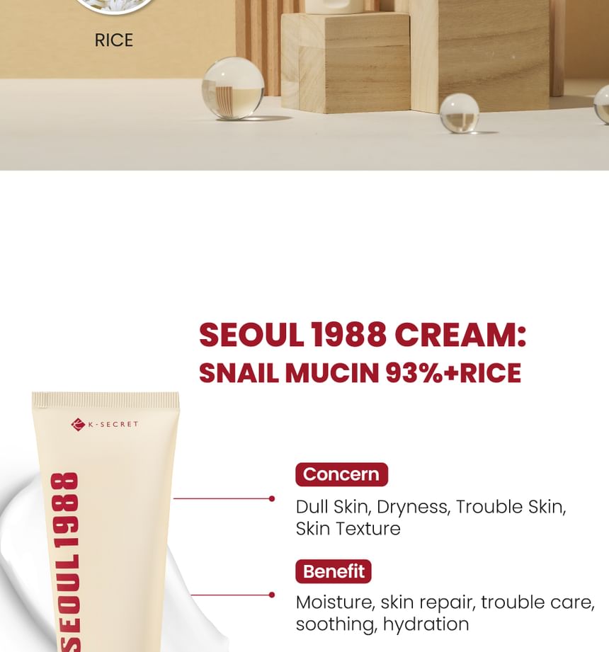 Seoul 1988 Snail Mucin 93%+Rice - K-Secret