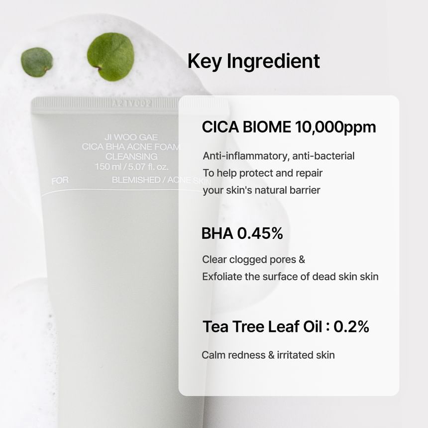 JI Woo Gae Cica Bha Acne Foam Cleansing - Celimax