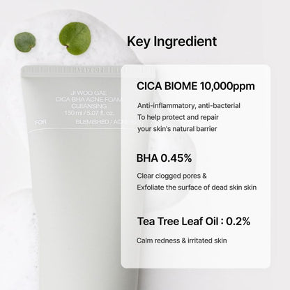 JI Woo Gae Cica Bha Acne Foam Cleansing - Celimax