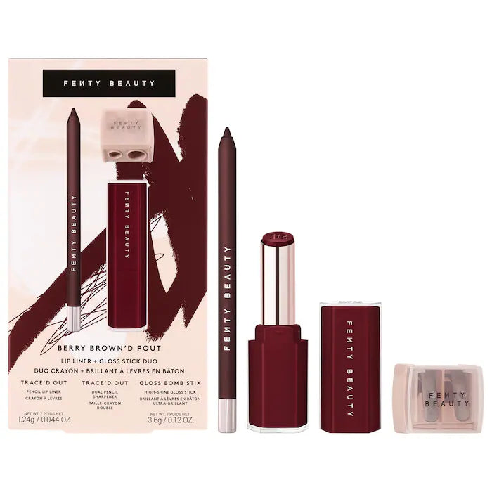 Berry  Brown'D Pout Lip Liner+Gloss Stick Duo - Fenty Beauty