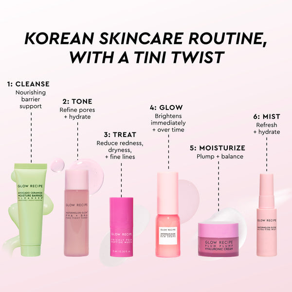 Glow Tinis Mini Sized Glowy Skincare Routine - Glow Recipe