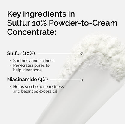 Sulfur 10% Powder to-Cream Concentrate - The Ordinary