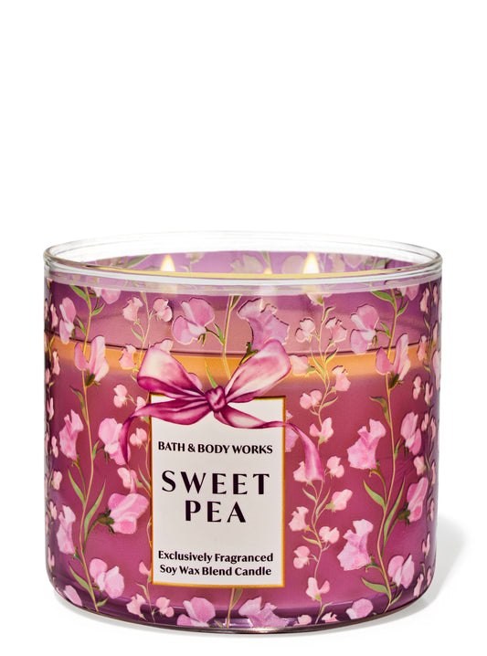 Sweet Pea 3 Wiick Candle - Bath  & Body  Works