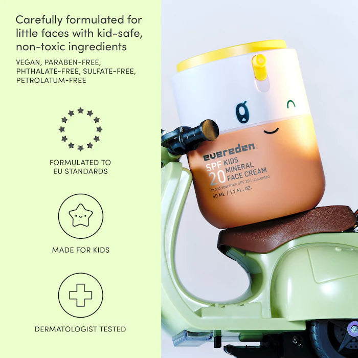 Spf Kids 20 Mineral Face Cream - Evereden