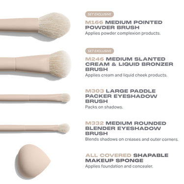 Oat Latte 5 Piece Face & Eye Brush Set - Morphe