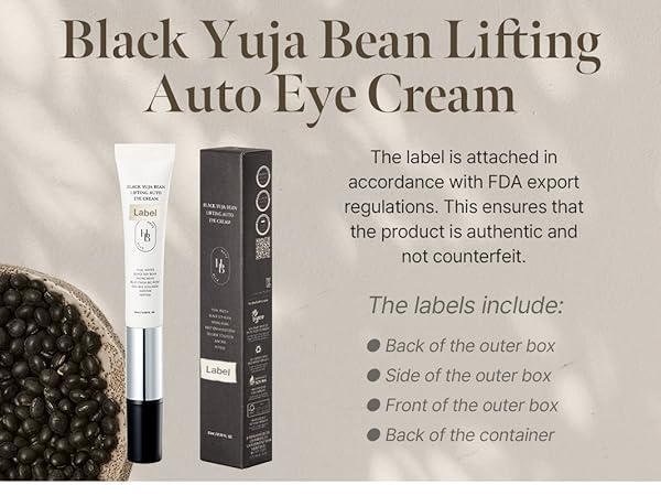 Black Yuja Bean Lifting Auto Eye Cream - HeveBlue