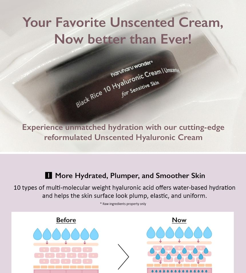 Black Rice 10 Hyaluronic Cream Unscented - Haruharu Wonder