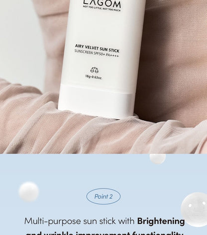Airy Velvet Sun Stick Sunscreen Spf 50+ PA++++ - Lagom