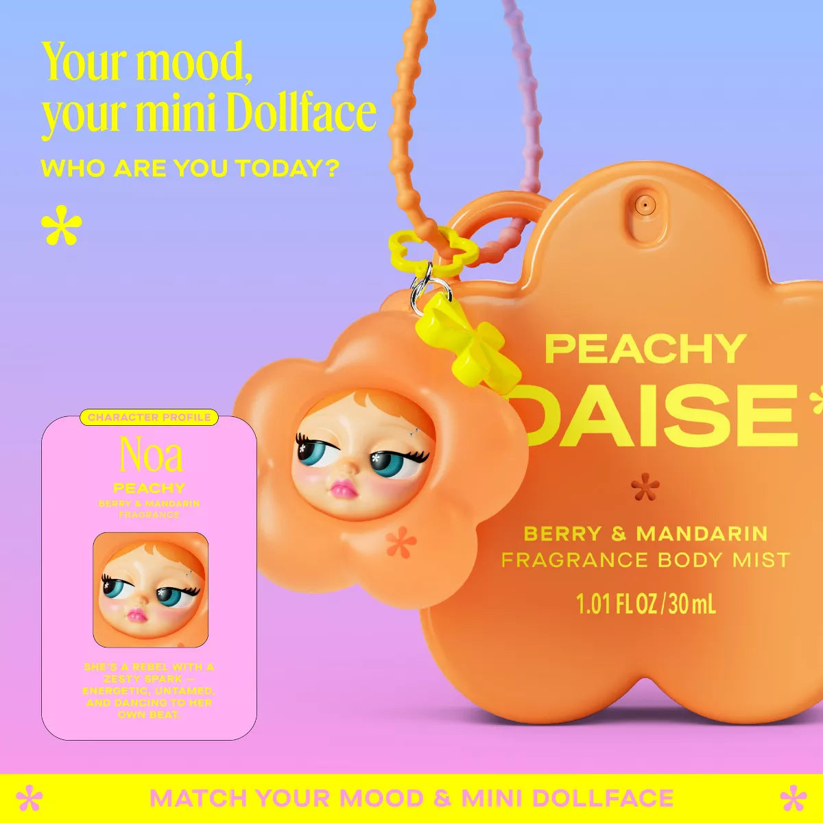 Charmed Daise Fragance Body Mist with Mini Dollface Charm - Daise