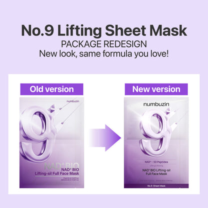 Nad+50 Peptides Lifting & Glowing Full Face Mask - Numbuzin
