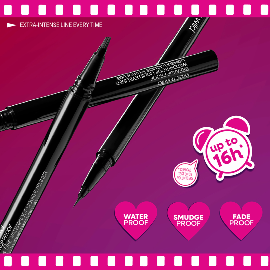 Liquid Eyeliner 16h Waterproof Breakup Proof - Wet n Wild
