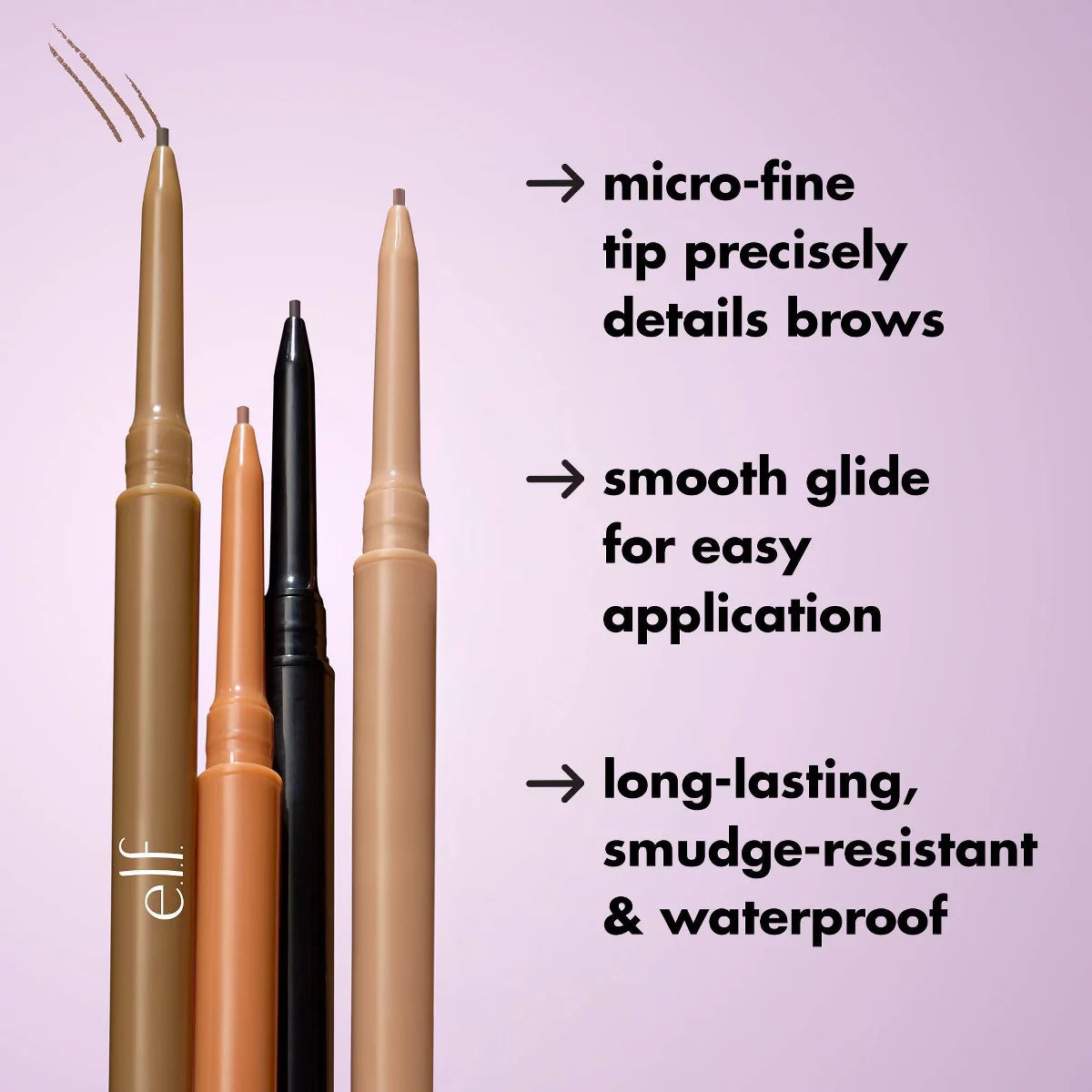 Micro Fine Brow Pencil 1 Mm Tip Waterproof & Smudge Resistant - Elf