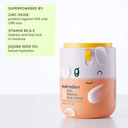 Spf Kids 20 Mineral Face Cream - Evereden