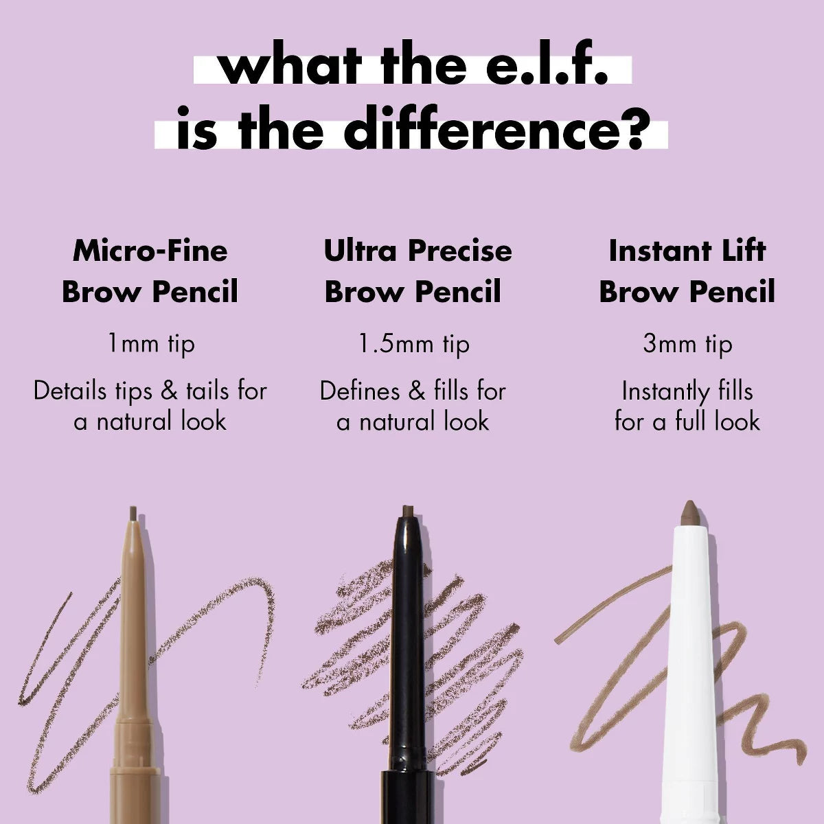 Micro Fine Brow Pencil 1 Mm Tip Waterproof & Smudge Resistant - Elf