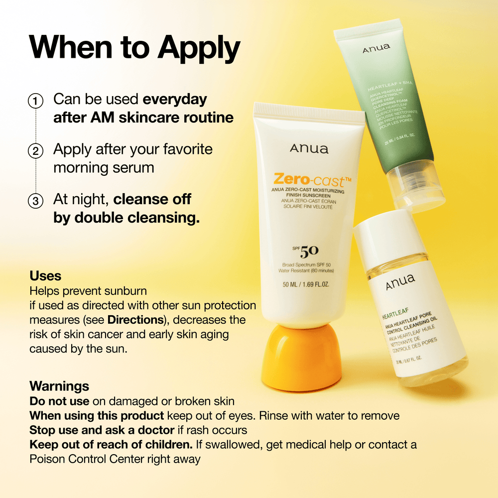 Zero Coast Moisturizing Finish Sunscreen Spf 50+PA++++ - Anua