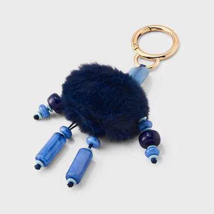Semi Precious Faux Fur Bag Charm - a new day
