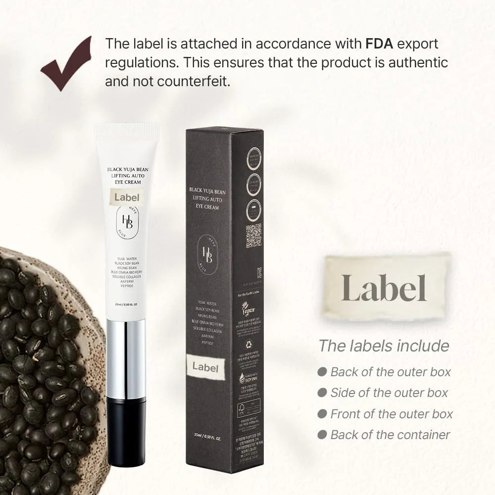 Black Yuja Bean Lifting Auto Eye Cream - HeveBlue