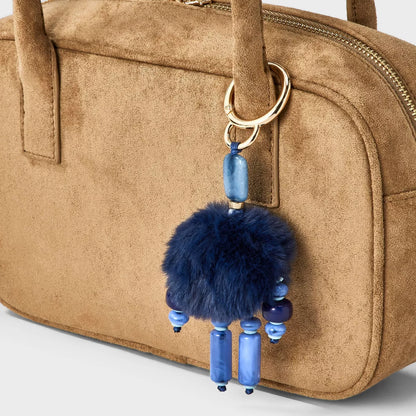 Semi Precious Faux Fur Bag Charm - a new day