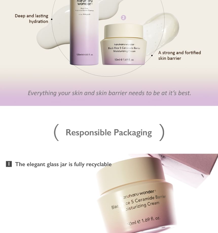 Black Rice 5 Ceramide Barrier Moisturizing Cream - Haruharu Wonder