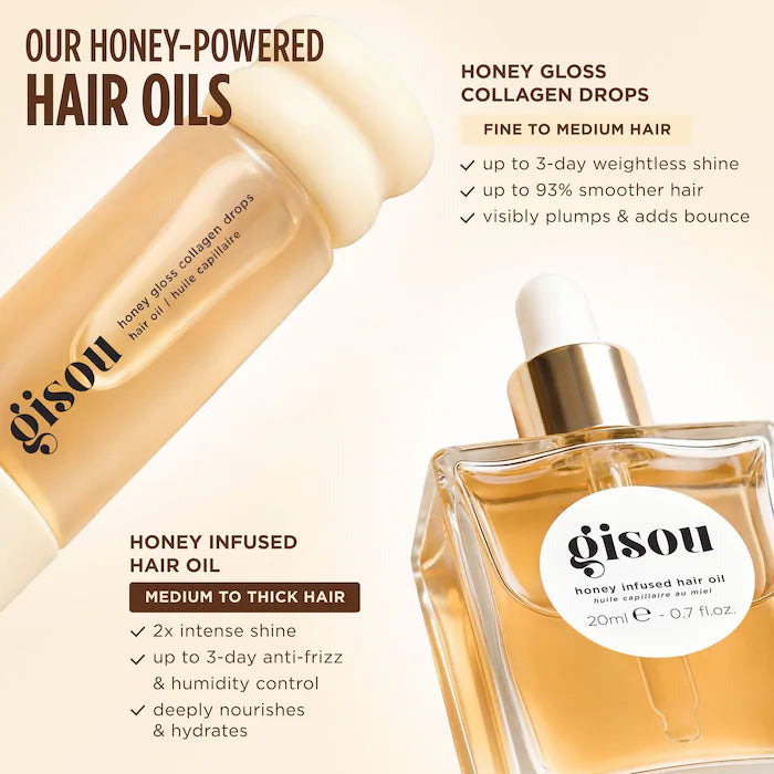 Honey Gloss Collagen Drops Hair Oil - Gisou