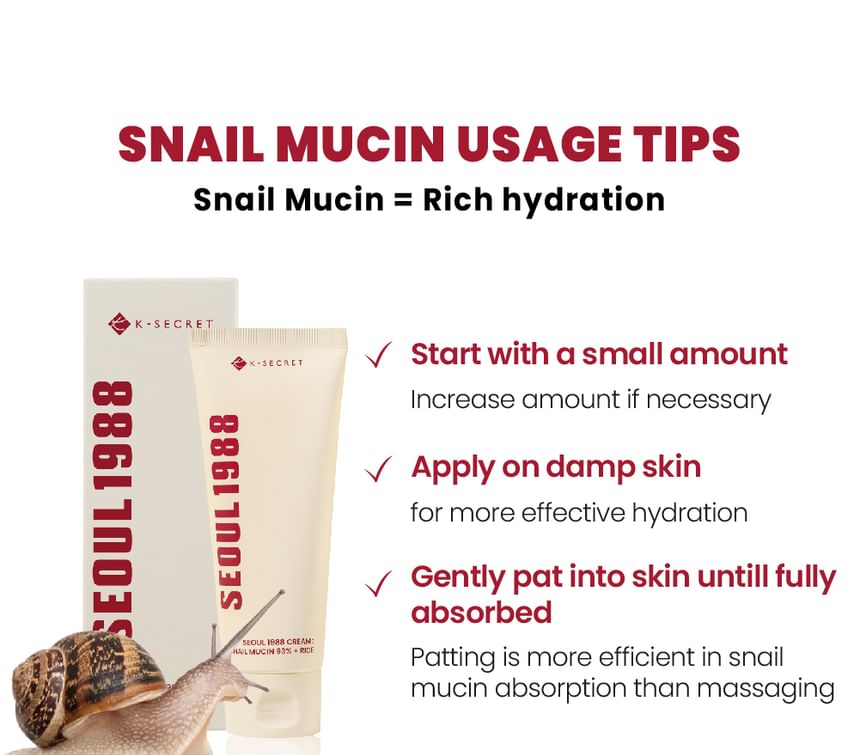 Seoul 1988 Snail Mucin 93%+Rice - K-Secret