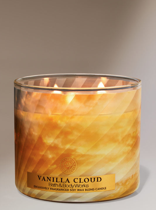 Vanilla Cloud 3 Wiick Candle  - Bath  & Body  Works