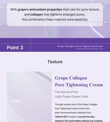 Grape Collagen Pore Tightening Cream - Dr. Bio