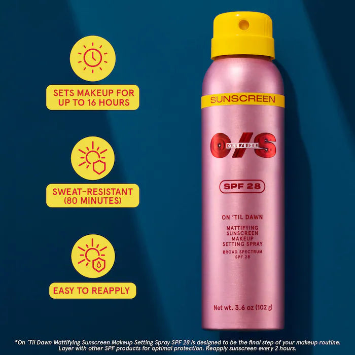 On Til Dawn Mattifying Sunscreen & Setting Spray SPF 28 - One Size