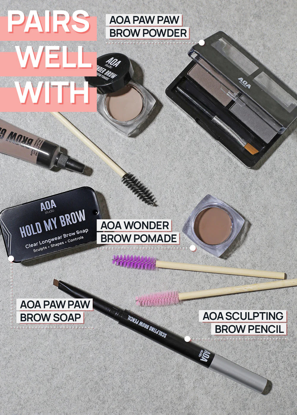 Brow + Lash Disposable Bamboo Brushes AOA