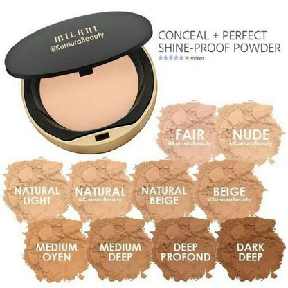 Conceal + Perfect Shine proof powder Milani