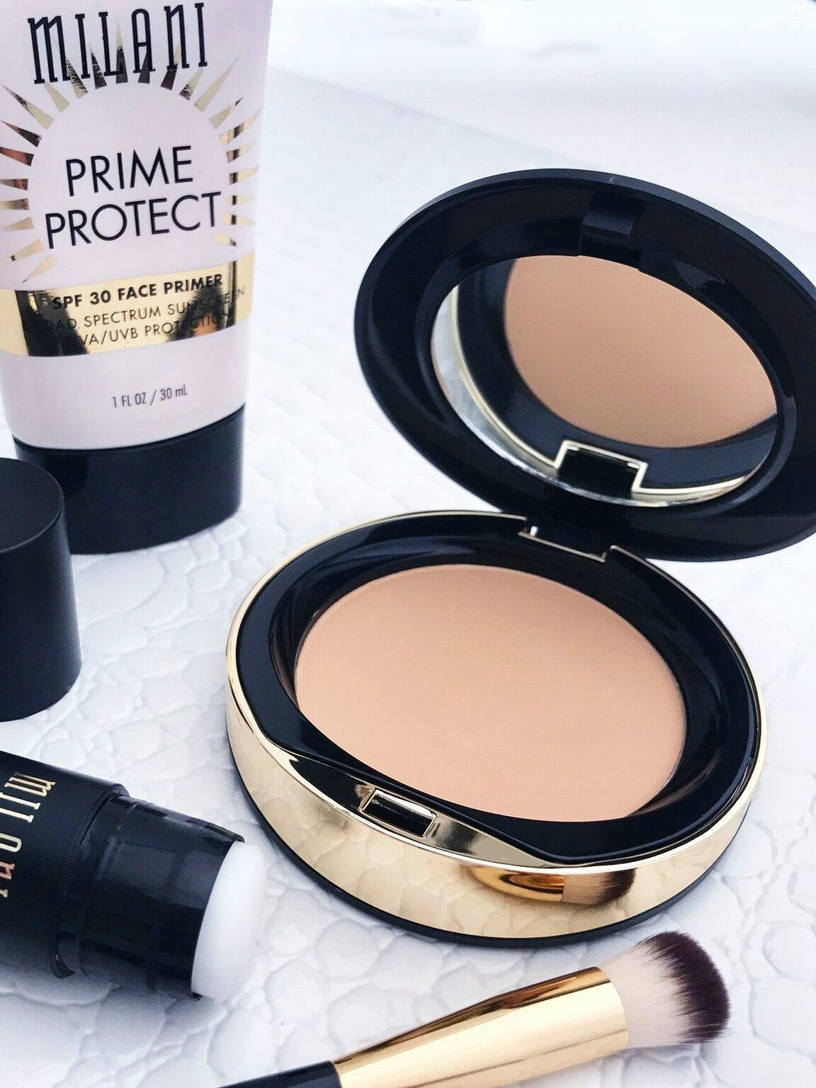 Conceal + Perfect Shine proof powder Milani
