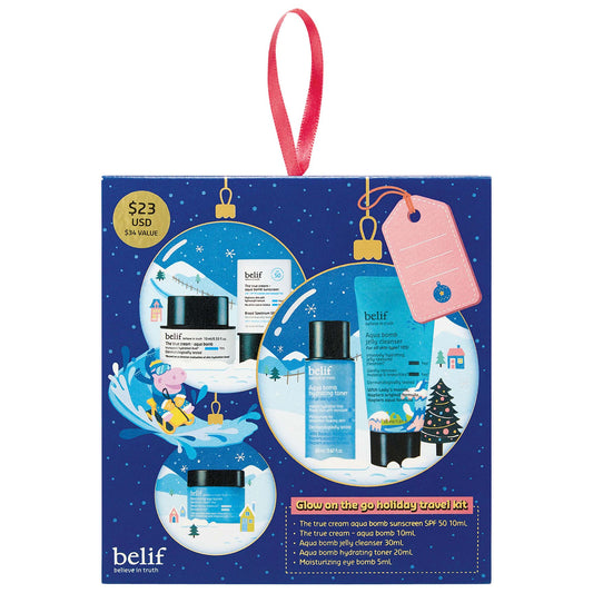 Glow on the go holiday travel kit, belif